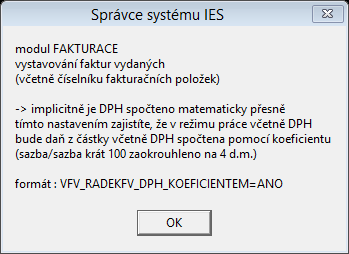 F.19 Vystavování faktury vydané, DPH na řádku je shora