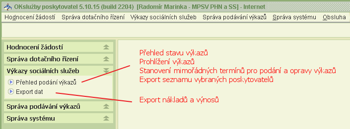 1 Úvodem Aplikace OKslužby poskytovatel je součástí informačního systému OKslužby. Je určena registrovaným poskytovatelům sociálních služeb k podávání žádostí o dotace a výkazů sociálních služeb.