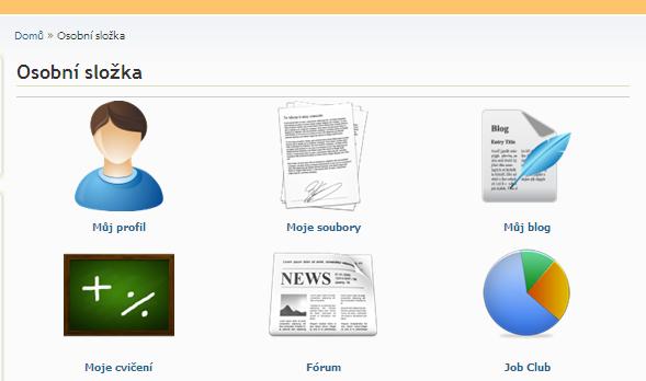 4.2 Nabídka «OSOBNÍ SLOŽKA» «OSOBNÍ SLOŽKA» je přístupná jen po registraci.