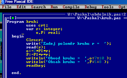 Obvod a obsah obdélníka začátek Čti: a, b o:= 2*(a+b) S:= a*b Zobraz o,s Konec Obvod