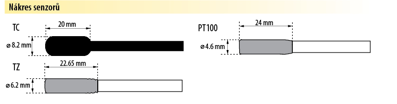 Teplotní senzor řada PT100, TC, TZ příslušenství k termostatům,