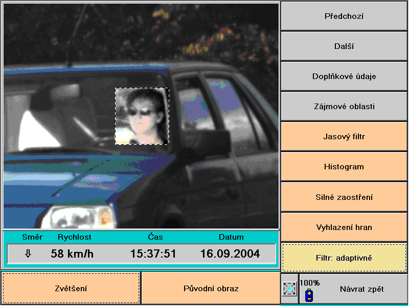 Obr. 165 Příklad aplikace filtru histogram Na předchozím obrázku byla vybrána pouze část obrázku.