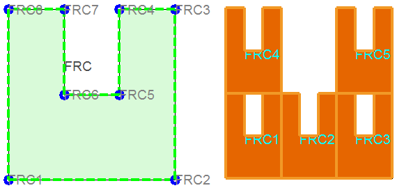 Nástroj pro modální analýzu FPA 12.1. Dodatek A: Výběr IFS fraktálů Obrázek 12.6: Fraktál FRC C inicializační objekt a transformace FRC C.iter = [ 3 3 3 ] Počet nodů a polygonů: 1.iterace 2.iterace 3.