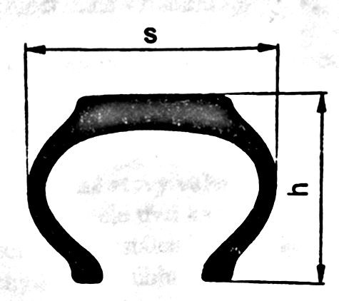 Profilové číslo pneumatiky (obr. 13) [1] Profilové číslo pneumatiky h je výška profilu pneumatiky s je šířka profilu pneumatiky Obrázek 13. Profilové číslo pneumatiky [1] 3.2.7.