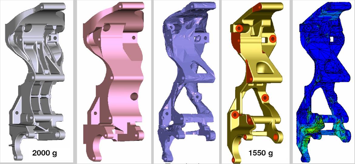 K optimalizaci konstrukce 3D modelu, pevnostním a mechanickým simulacím je vyuţíváno metody FEM (Finite Element Method) neboli MKP (metoda konečných prvků).