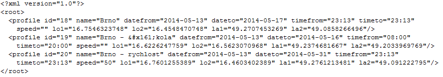 4.4 Synchronizace dat Ze zařízení na server soubor s pozicemi Data sbíraná sledovací aplikací v zařízení budou ukládána ve formátu XML do izolovaného úložiště dat.