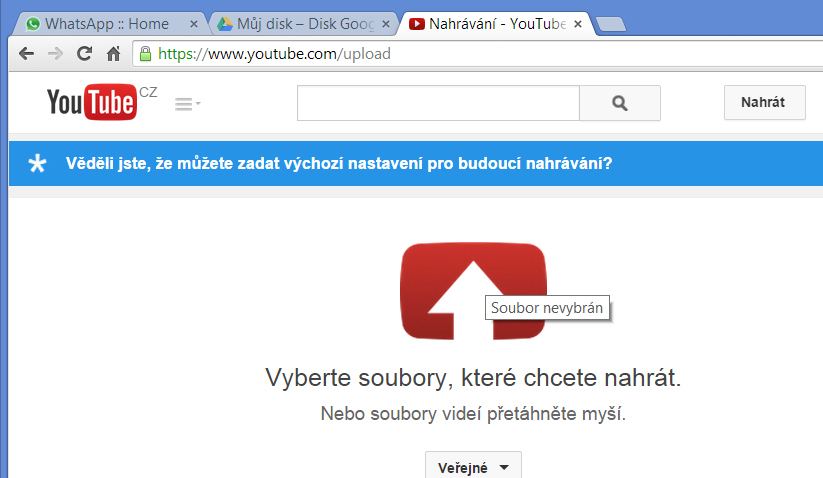 Umístit dobré výukové video do cloudu, tj. nahrát ho na www.youtue.cz, je nesmírně jednoduché.