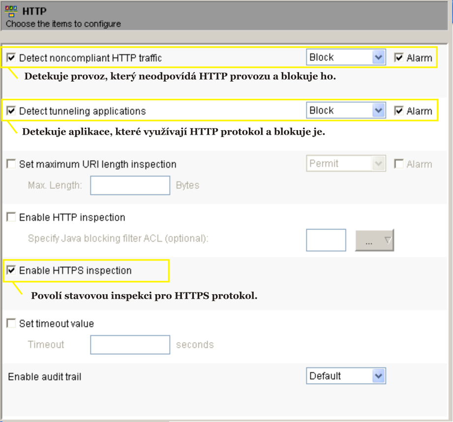 Vlastní řešení 47 Nastavení aplikační inspekce na obr. 31 pro SMTP protokol provedeme v části E-mail, kde zaškrtneme políčko smtp a stiskneme tlačítko Edit.