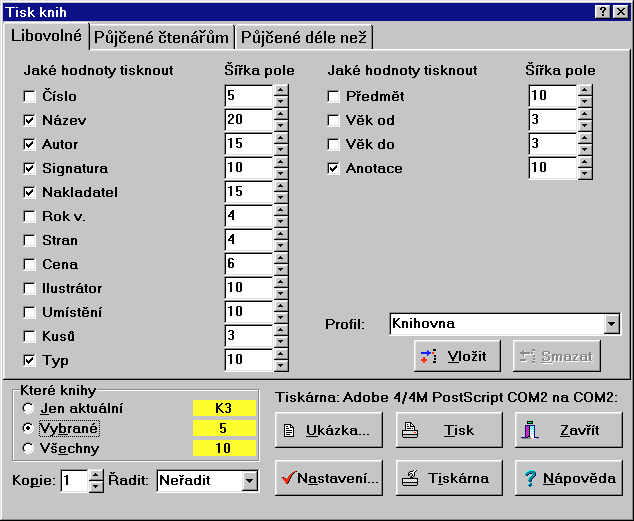 Tisk Vytiskne požadované dokumenty. 1.