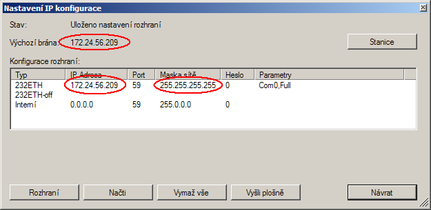 Obr. 19 - Konfigurace rozhraní RS232 řídicího systému pro komunikaci s DM-GPRS Nejprve musíte zaškrtnout volbu Povoleno, čímž dojde k aktivaci komunikačního protokolu APE na zvoleném sériovém