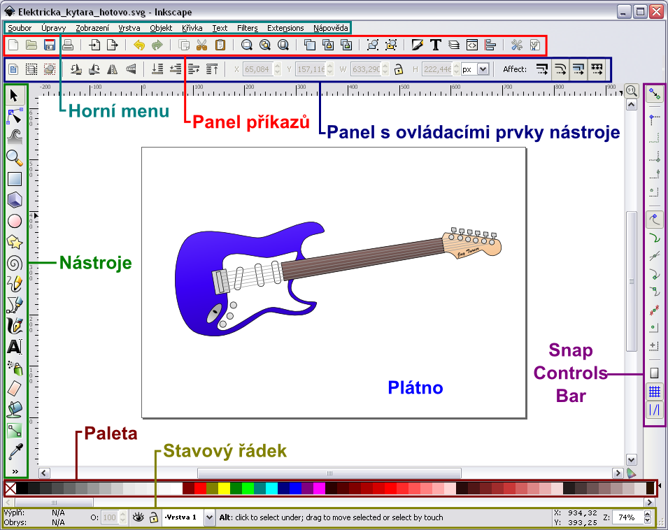 PROSTŘEDÍ, NÁSTROJE A FUNKCE EDITORU INKSCAPE 2 PROSTŘEDÍ, NÁSTROJE A FUNKCE EDITORU INKSCAPE Grafický editor Inkscape disponuje řadou nástrojů, funkcí a možností, které jsou sdruženy v logických