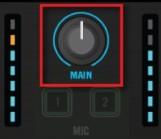 4.4.2.8 Knob MAIN Knob MAIN ovládá celkovou výstupní úroveň vašeho mixu, který jde do MAIN OUT výstupů na S8. Knob MAIN LED stupnice nalevo a napravo ukazují výstupní úroveň.