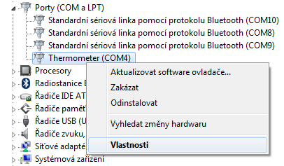 Příklad formátu pro chybu teplotního čidla: Ascii * B 1 E 1 E r r Dec 42 66 49 69 49 69 114 114 13 Hex 0x2A 0x42 0x31 0x45 0x31 0x45 0x72 0x72 0x0D Příklad prostého textu (aktivní DTR) pro teplotu