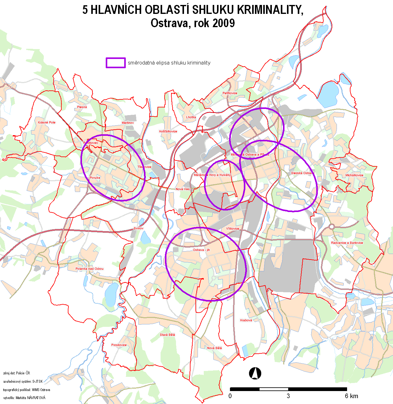 Kategorie rodinné domky a kolonie má nižší index kriminality než městská zástavba (489).