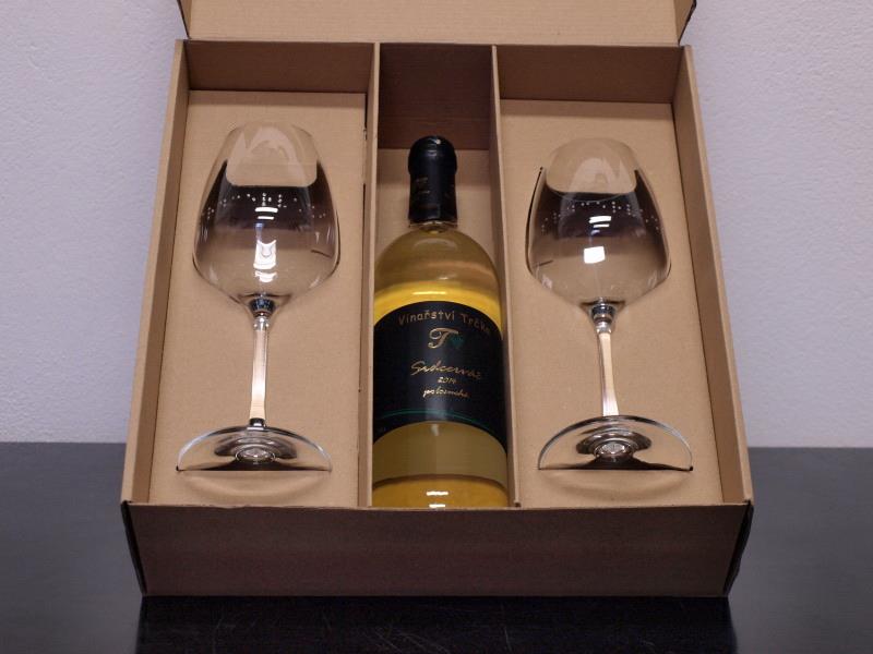 DÁRKOVÝ BOX Dárkový set skleničky s vínem - BÍLÉ Neodolatelná kombinace!
