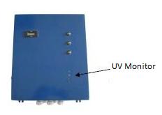 NASTAVENÍ MONITORU Vaše UV jednotka může být vybavena elektrickou jednotkou složenou UV Monitorem a UV-C senzorem záření.
