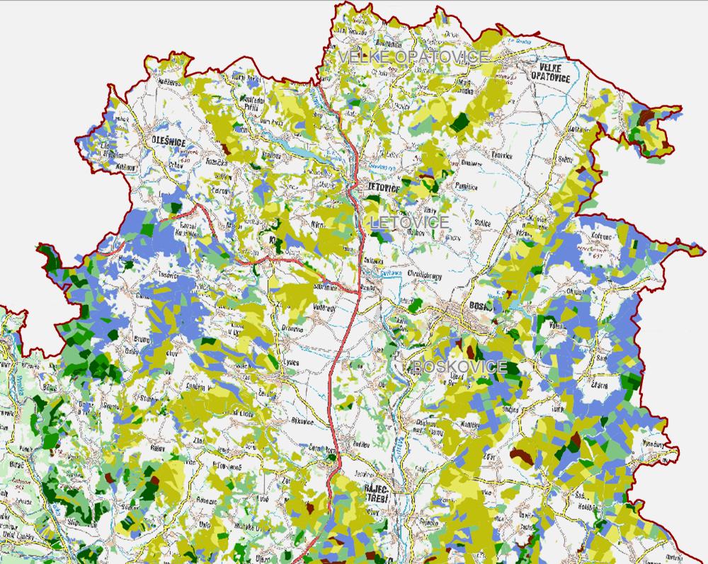 Obr. 15 Mapa stupňů přirozenosti lesních porostů v severní části JMK Zdroj: Koncepce ochrany přírody JMK, 2007 Ovzduší Stav ovzduší patří v kontextu České republiky i Jihomoravského kraje k těm méně