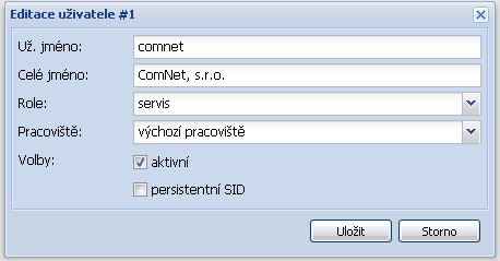 98 PŘÍLOHA B. UŽIVATELSKÁ PŘÍRUČKA B.3.7 Správa pracovišť Správa pracovišť slouží k přidávání, editaci a mazání pracovišť. Pracoviště je označení místa, odkud se uživatelé přihlašují.