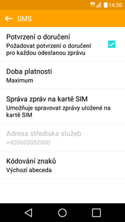 Upozornění o doručení SMS 1. V menu stisknete ikonu Zprávy. 2.