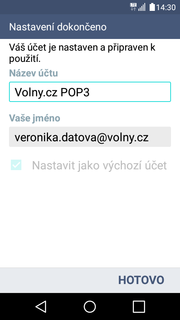 volny.cz 1. V menu stisknete ikonu E-mail. 2. Vyberete možnost Volny.cz POP3. 3.