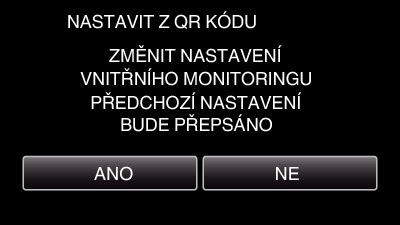 Použití Wi-Fi vytvořením QR kódu VNITŘNÍ MONITORING o Nastavování (jakmile nastavování dokončíte, pokračujte oddílem Běžný provoz níže) Vytváření QR kódu o Zadejte hodnoty požadovaných položek pro