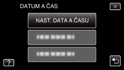 Začínáme Nastavení hodin Když zapnete tento přístroj poprvé, objeví se obrazovka NASTAV DATUM/ ČAS!
