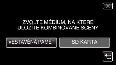 Úprava Spojení videozáznamů pořízených pomocí nepřetržitého záznamu 6 Klepněte na KOMBINOVAT SCÉNY Videa zaznamenaná na dvě odlišná média při aktivované funkci NEPŘERUŠ NAHRÁVÁNÍ v menu videozáznamu