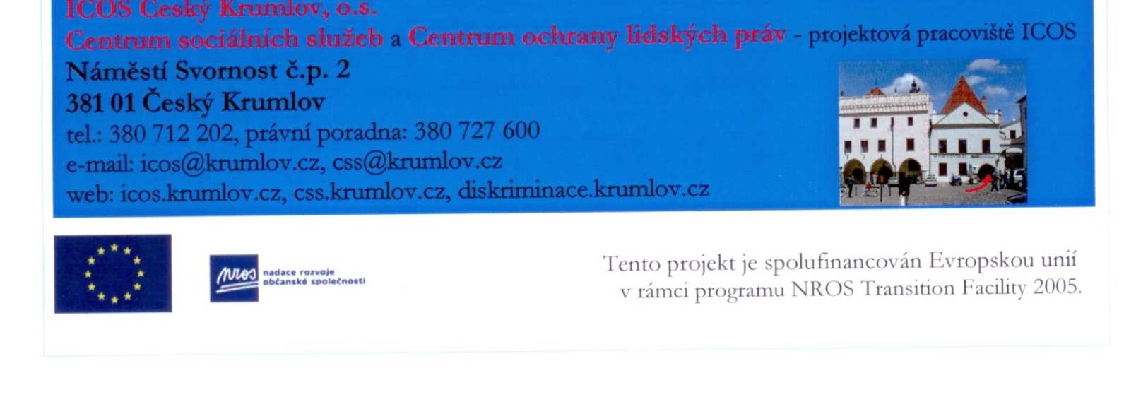 Projekty ICOS v roce 2007 Stěžejní projekty realizované ICOS v roce 2007 Prolomit to půjde (2007-2008) Předmět projektu je poskytnout odborné i laické veřejnosti chybějící informace o možnostech