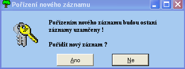 1. Nejprve pořídíme nový záznam deníku nový operační den - klikneme na tlačítko plus /+/ v horní levé části tabulky - Objeví se dotaz zda chceme pořídit nový záznam Klikneme na ANO a tím se vrátíme