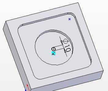 Skica3 Kružnici nakreslete na ploše, která vznikla předchozím odebráním.