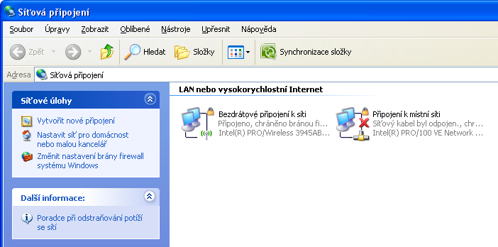 17. Nyní by se mělo navázat bezdrátové spojení. 18. Můžete zkontrolovat, jestli jste připojení. V okně Síťová připojení by měl být u ikony Bezdrátové připojení k síti stav Připojeno. 19.