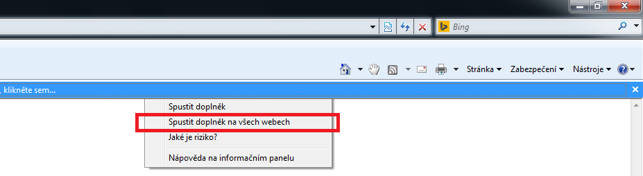 4. Najděte doplněk SDObjClass vydavatele SOFTPRO GmbH a ověřte, že v kolonce Stav má Povoleno 5. Pokud má Stav s hodnotou Zakázáno, povolte jej kliknutím na tlačítko Povolit 6.