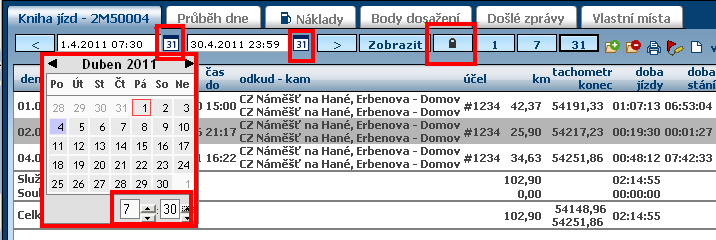 Nové možnosti prohlížení knihy jízd Máte-li ve flotile více vozidel, jistě oceníte novou možnost v zobrazování knihy jízd.