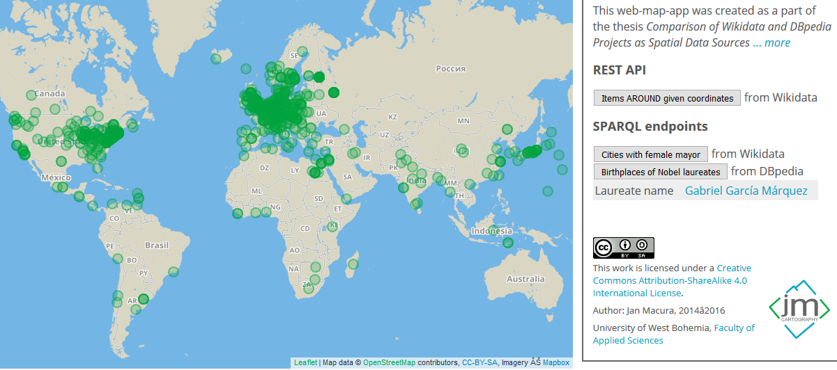 7? author dbo : birthplace? place.? place geo : lat? lat. 9? place geo : long? lon. OPTIONAL { 11? author prov : wasderivedfrom? wp. } OPTIONAL { 13? author dbp : name? name FILTER ( LANG (?