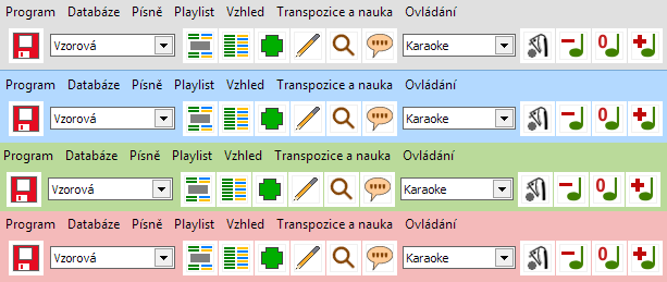 Nový modul Klavír Nové playlisty - tvorba a editace vlastních playlistů Barevné vzhledy aplikace - program si přizpůsobíte díky barevným vzhledům Nové