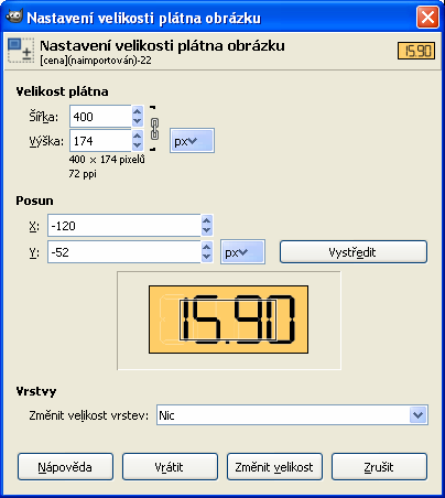 DUM11- strana 4 Změna rozměrů či kvality obrázku Slouží ke zmenšení velikosti či zvětšení viditelného rozměru obrázku.