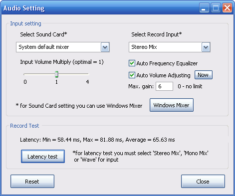 Nastavení zvukové karty 1. Nastavení zvukové karty Po spuštění je potřeba nastavit zvukovou kartu.