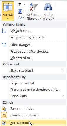 Obrázek 25 Formát buněk Obrázek 26 Formát