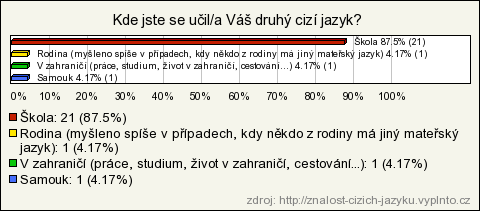 Ruština Počet respondentů 24 Počet respondentů 24 Kdo uvedl ruštinu, jako svůj druhý jazyk, byl v 90% maximálně pokročilý.