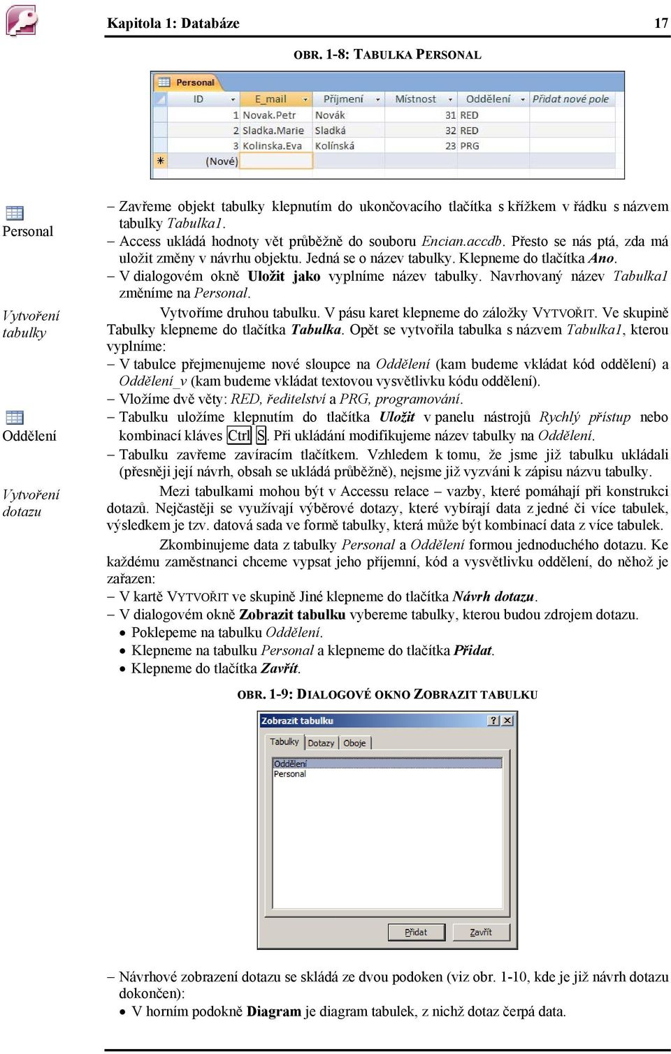 Access ukládá hodnoty vět průběžně do souboru Encian.accdb. Přesto se nás ptá, zda má uložit změny v návrhu objektu. Jedná se o název tabulky. Klepneme do tlačítka Ano.