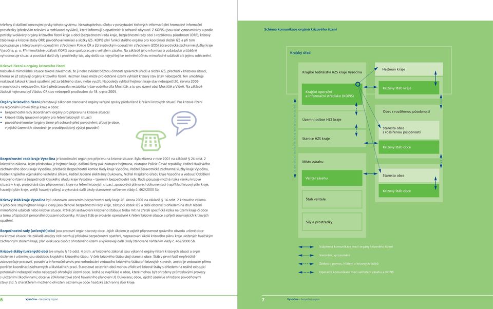 Z KOPISu jsou také vyrozumívány a podle potřeby svolávány orgány krizového řízení e a obcí (bezpečnostní rada e, bezpečnostní rady obcí s rozšířenou působností (ORP), krizový štáb e a krizové štáby