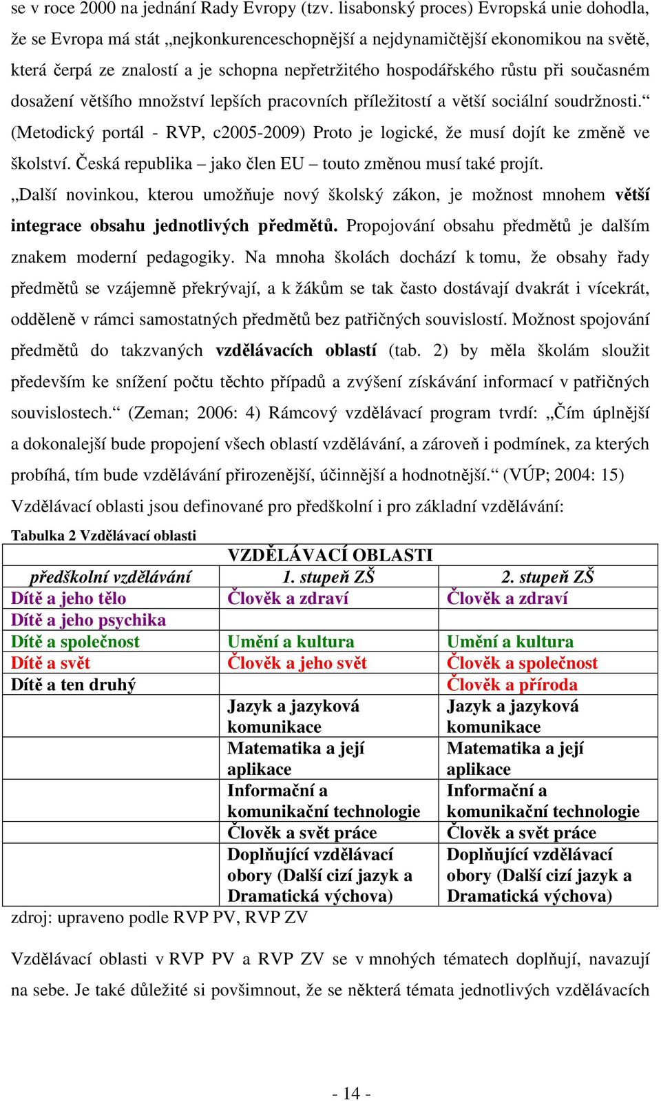 při současném dosažení většího množství lepších pracovních příležitostí a větší sociální soudržnosti. (Metodický portál - RVP, c2005-2009) Proto je logické, že musí dojít ke změně ve školství.