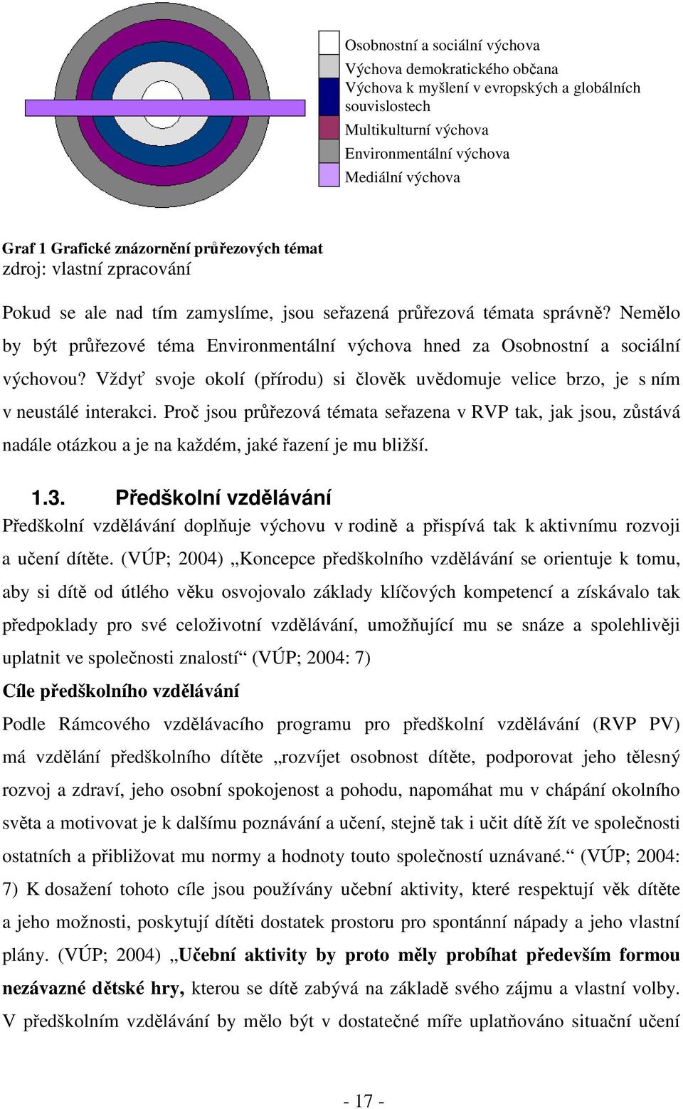 Nemělo by být průřezové téma Environmentální výchova hned za Osobnostní a sociální výchovou? Vždyť svoje okolí (přírodu) si člověk uvědomuje velice brzo, je s ním v neustálé interakci.