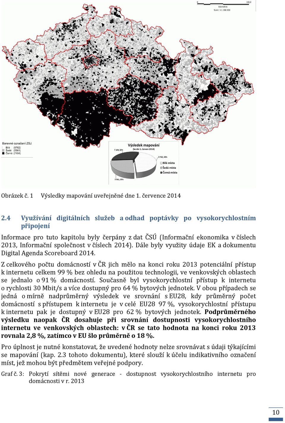 společnost v číslech 2014). Dále byly využity údaje EK a dokumentu Digital Agenda Scoreboard 2014.