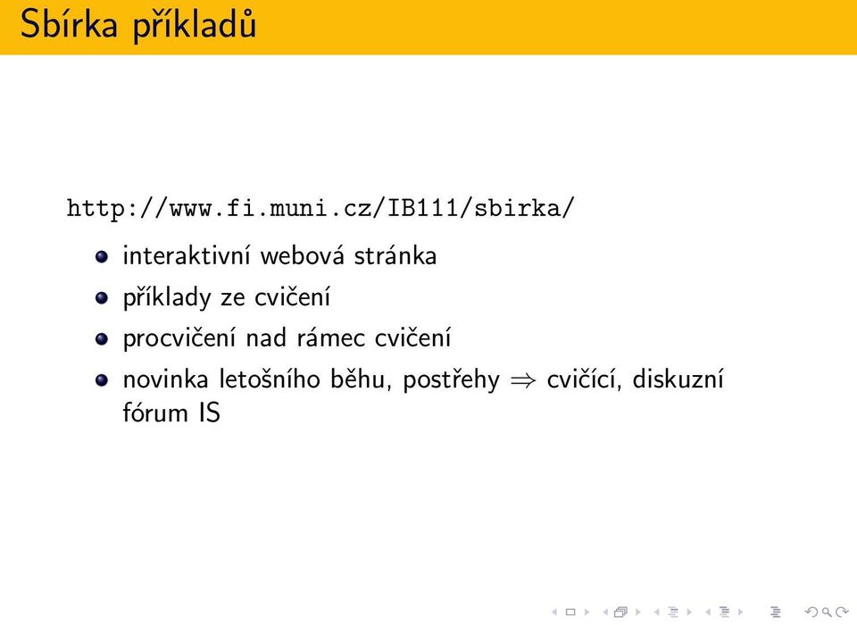 příklady ze cvičení procvičení nad rámec