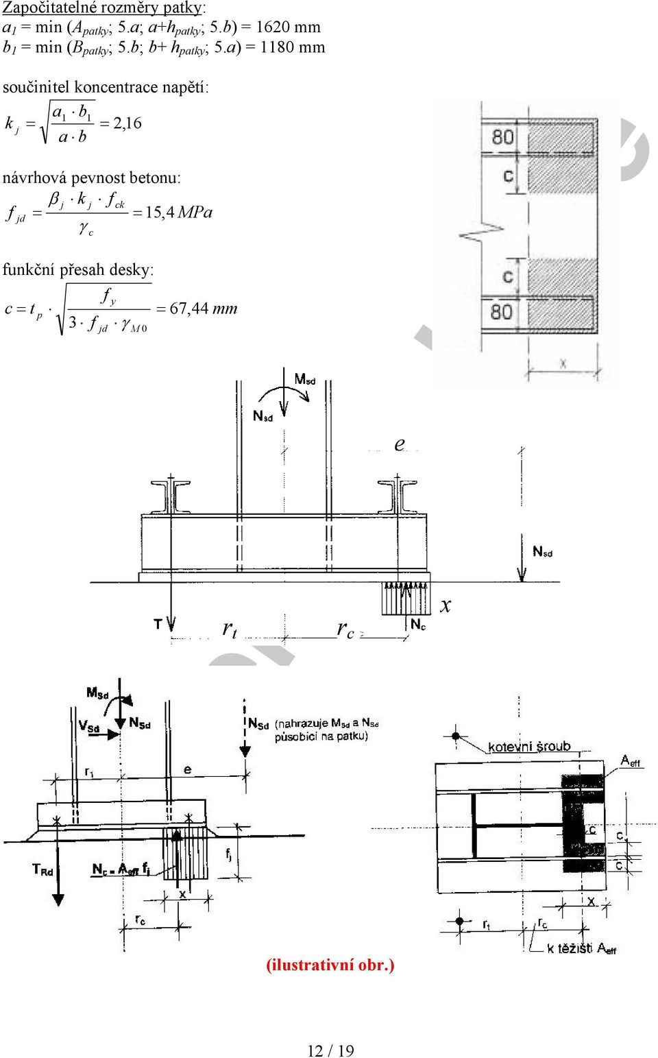 a) 1180 mm součinitel koncentrace napětí: a1 b1 k j,16 a b návrhová pevnost