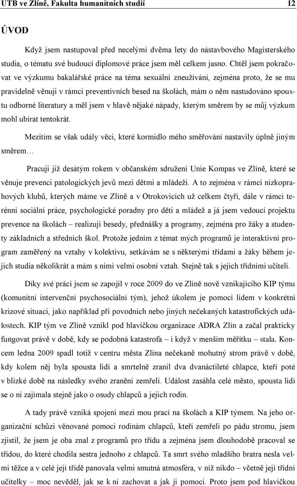 literatury a měl jsem v hlavě nějaké nápady, kterým směrem by se můj výzkum mohl ubírat tentokrát.