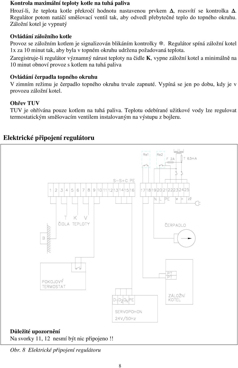 Záložní kotel je vypnutý Ovládání záložního kotle Provoz se záložním kotlem je signalizován blikáním kontrolky.