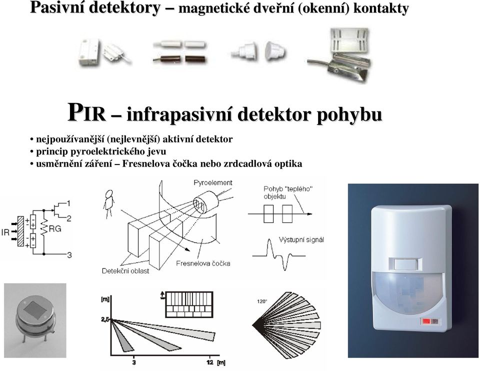 (nejlevnější) aktivní detektor princip pyroelektrického