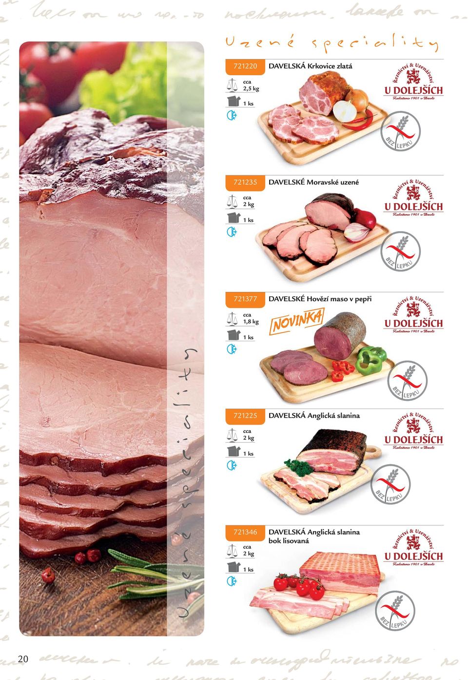 maso v pepři 1,8 kg Uzené speciality 721225 DAVELSKÁ